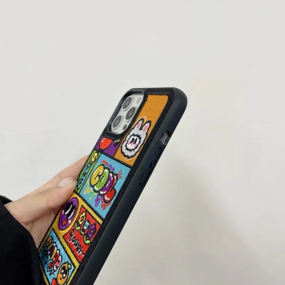 Embroidered Cartoon Design Phone Case